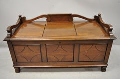 Antique Jacobean Depression Walnut Cedar Chest Blanket Chest Bench Storage Trunk