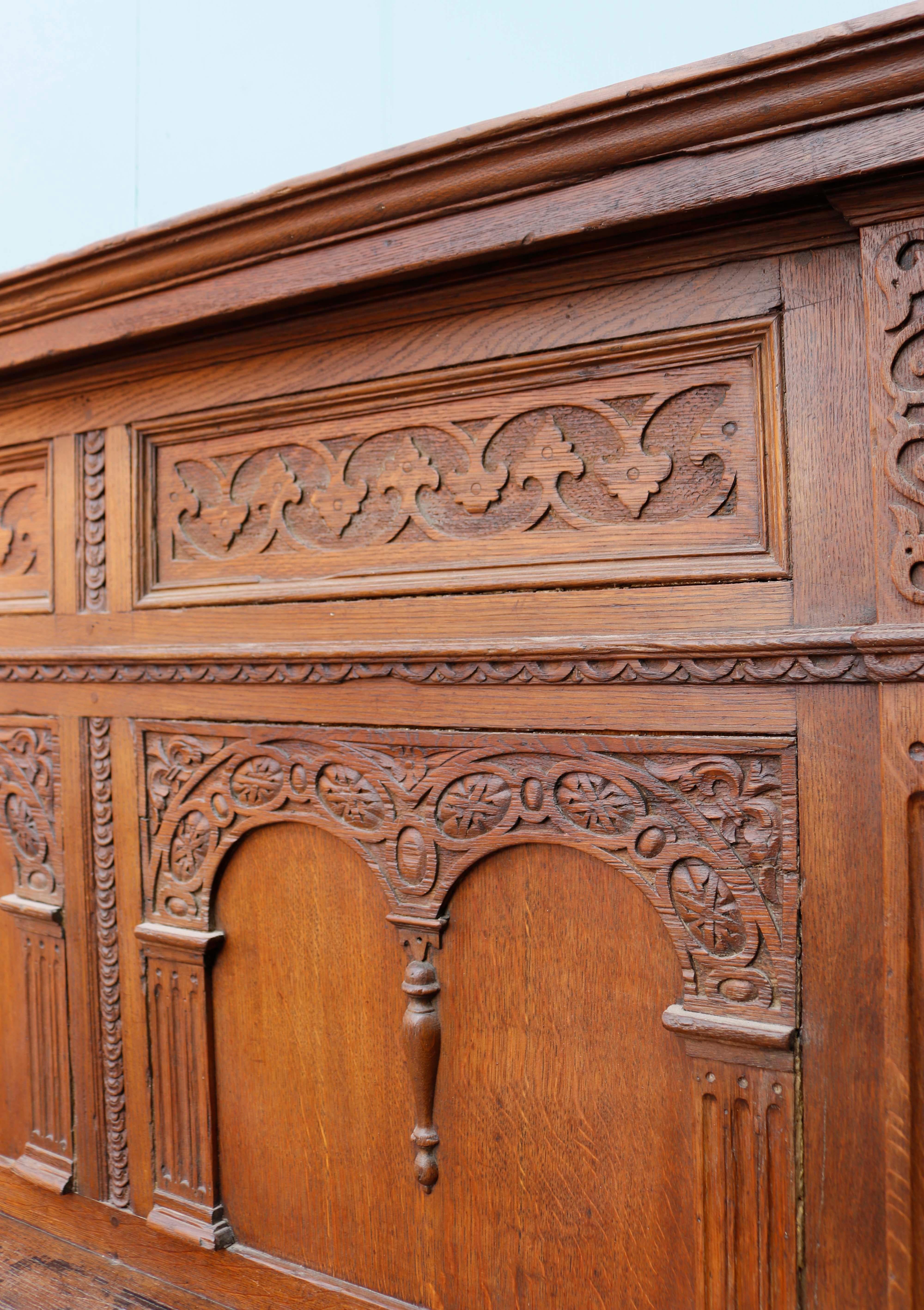 19th Century Antique Jacobean Fireplace Mantel For Sale
