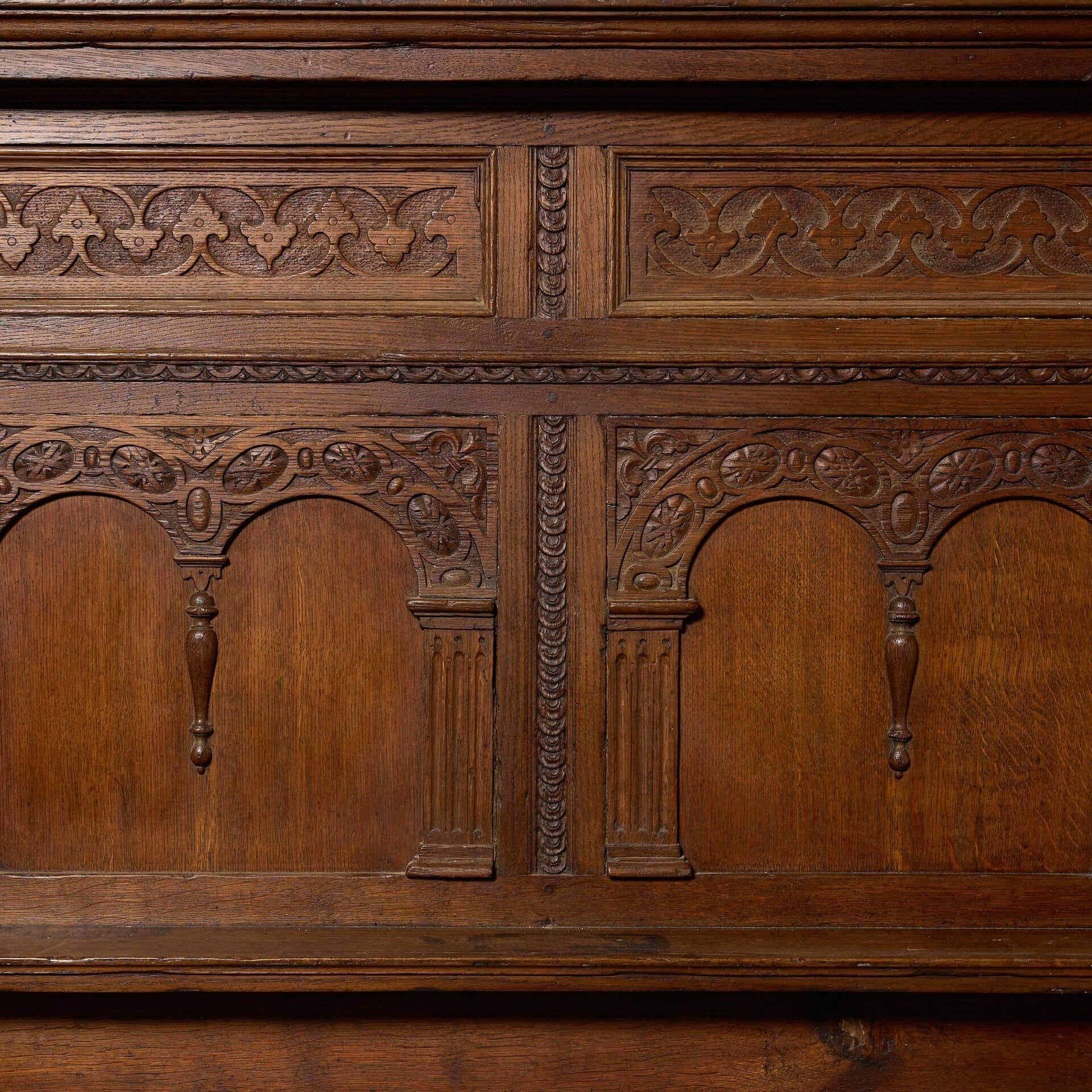 19th Century Antique English Jacobean Style Fire Surround For Sale