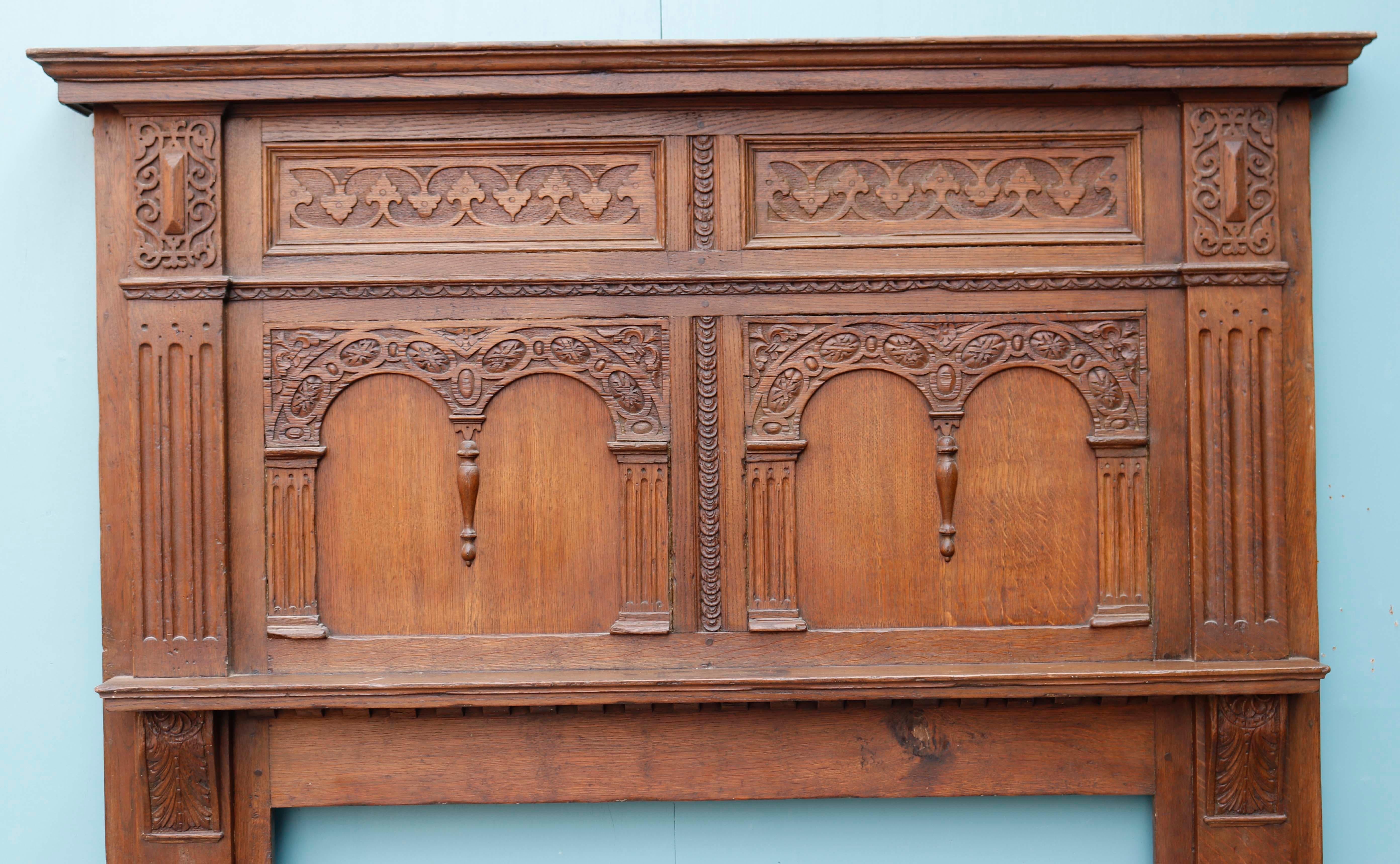 Antique Jacobean Fireplace Mantel For Sale 1