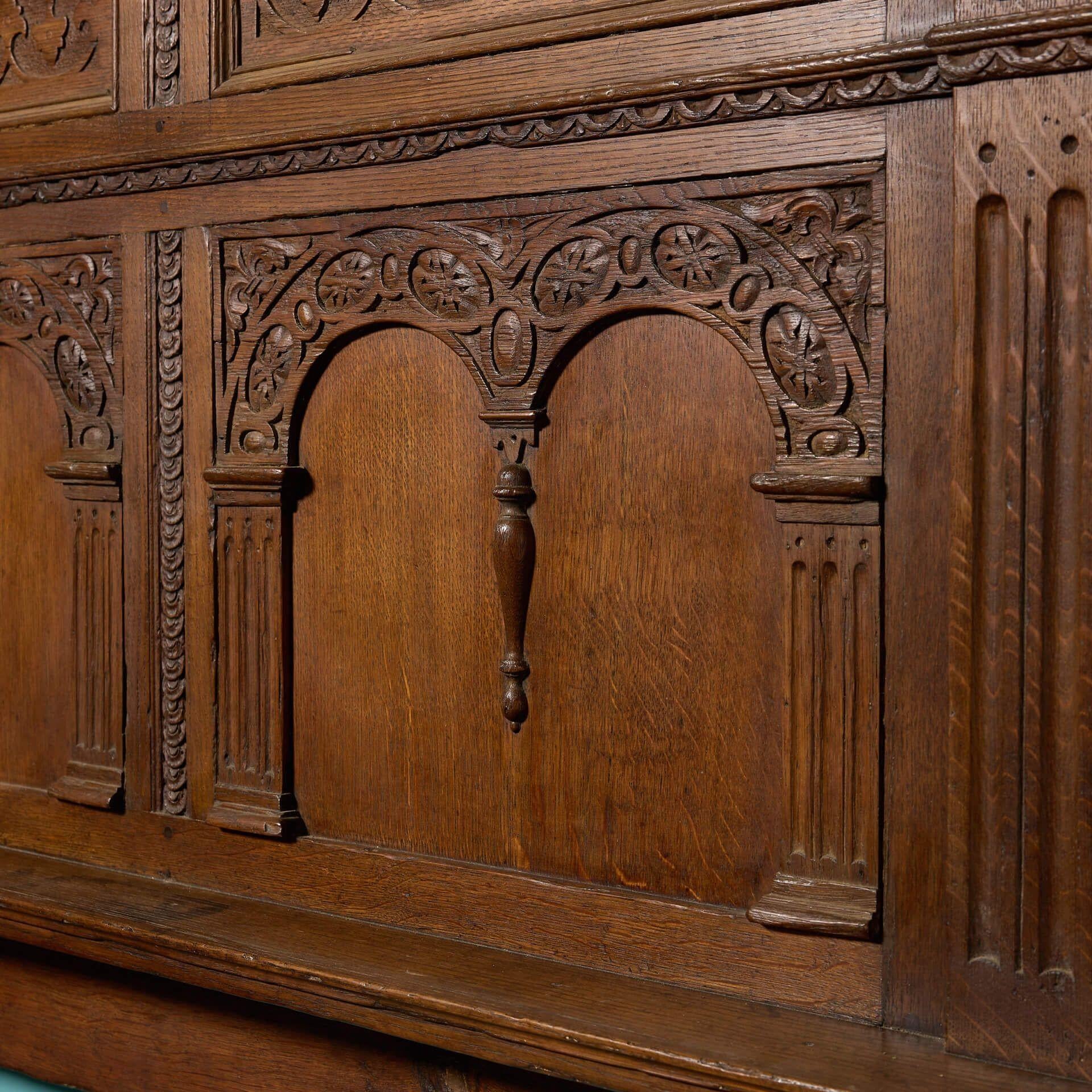 Antique English Jacobean Style Fire Surround For Sale 1
