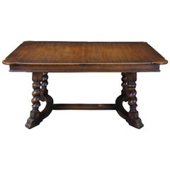 Used Jacobean Revival Barley Twisted Dining Trestle Table