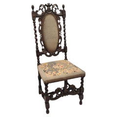 Antique Jacobean Revival Carved Barley Twist Chair, Circa 1870–1890