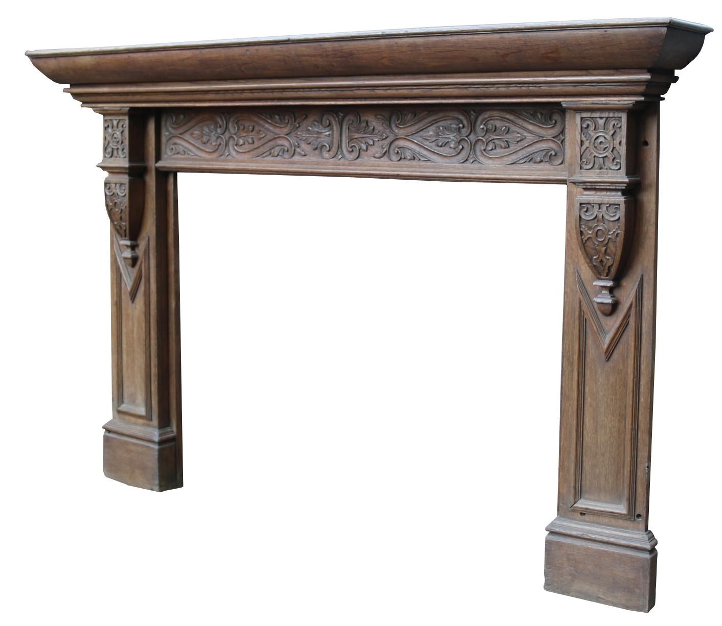 About

This beautiful English, Jacobean style fire surround is made from oak and features hand carving. Wax finish. 

Condition report

The mantel previously would have been set into a wall by 20 mm.

Style

Jacobean

Date of
