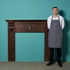 Antique Jacobean Style Carved Oak Fireplace