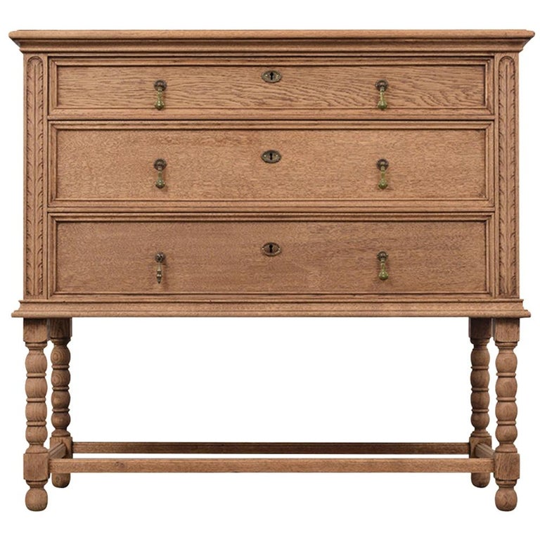 Antique Jacobean Style Dresser with Bleached Finish at 1stDibs