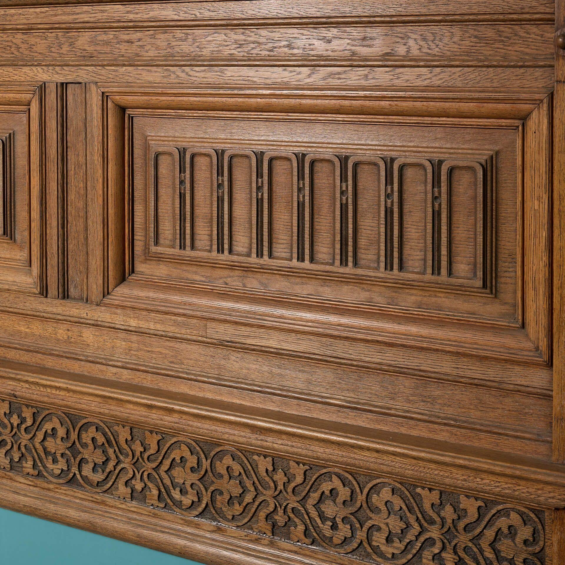 Antique Jacobean Style Fire Surround In Fair Condition For Sale In Wormelow, Herefordshire