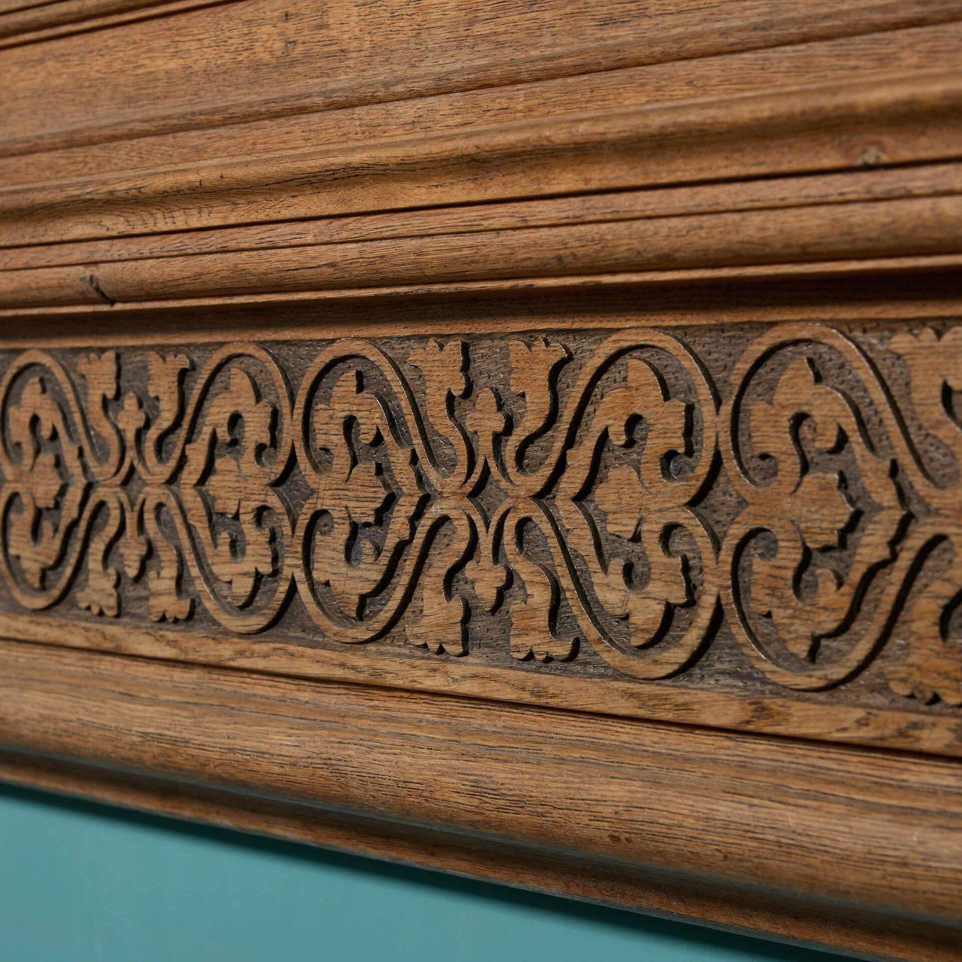 19th Century Antique Jacobean Style Fire Surround For Sale