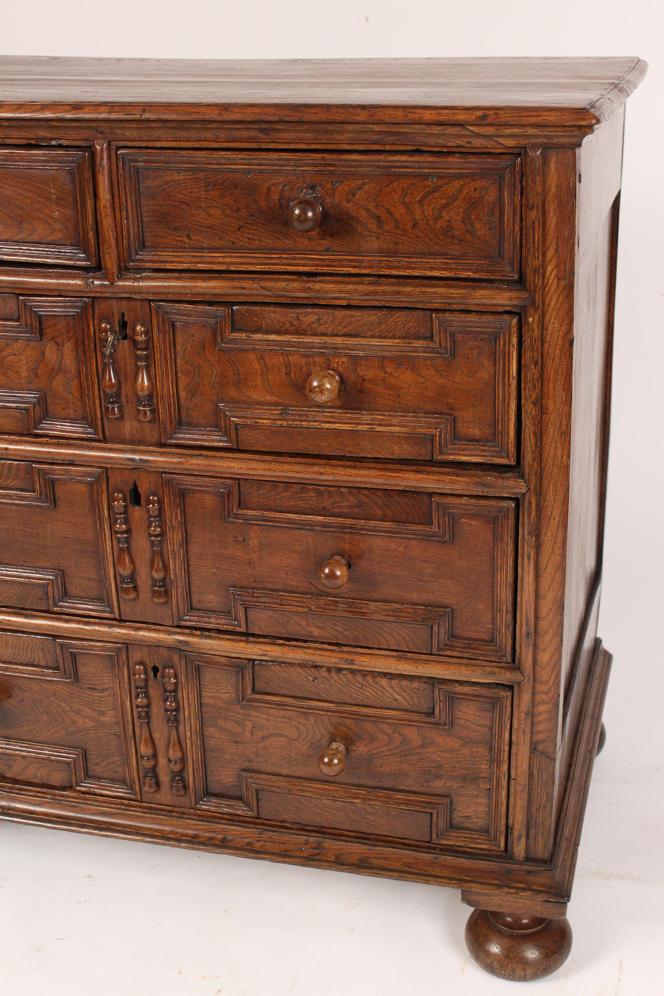 19th Century Antique Jacobean Style Oak Chest of Drawers