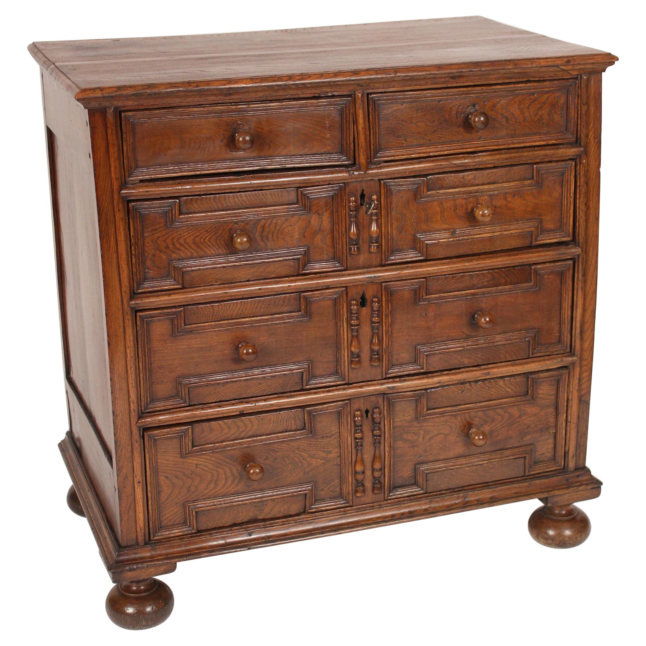 Antique Jacobean Style Oak Chest of Drawers