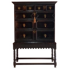 Antique Jacobean Style Oak Chest on Stand, 19th Century, circa 1890