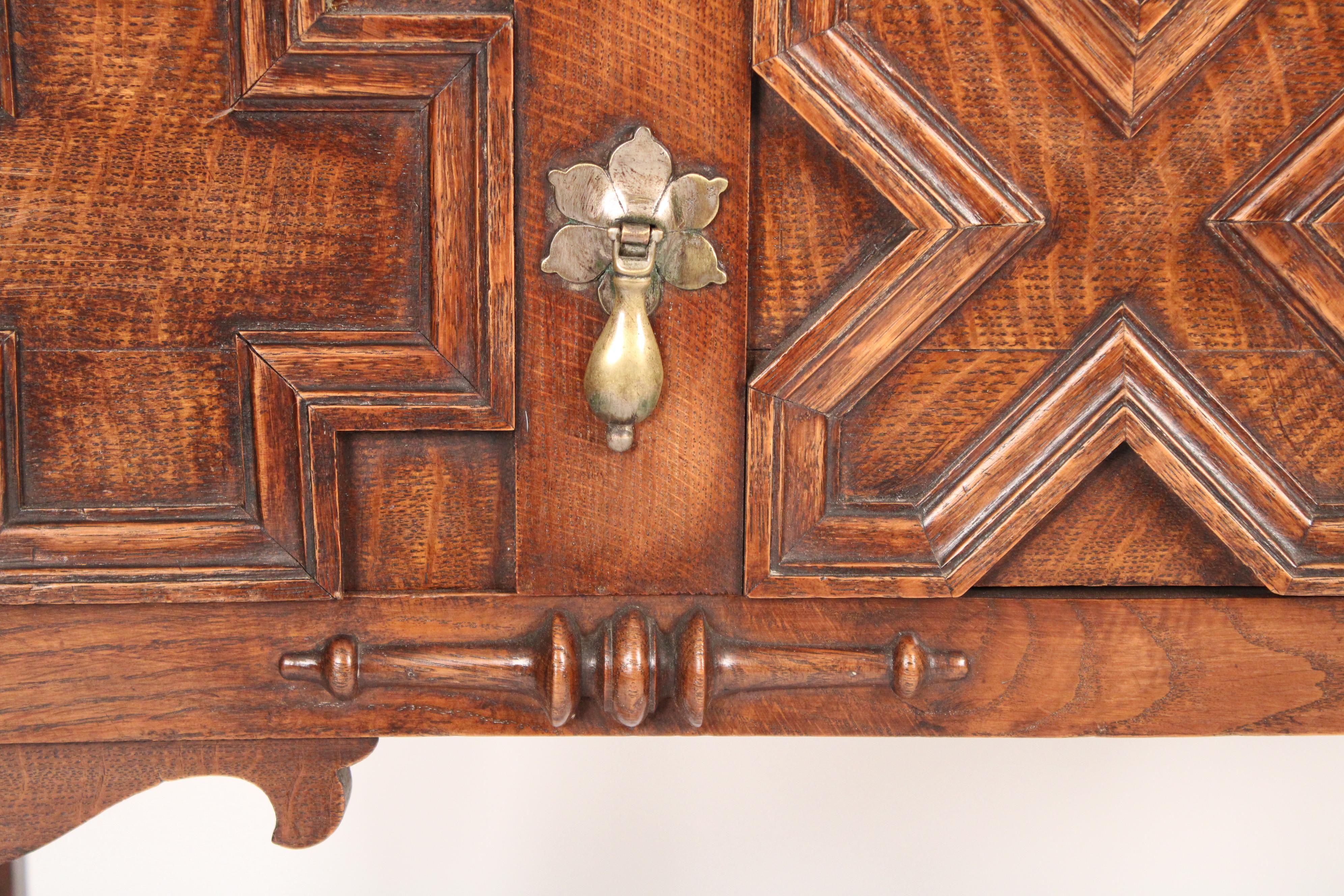 Antique Jacobean Style Oak Sideboard 1