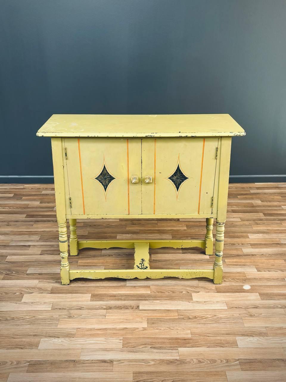 Antique Jacobean Style Painted Sideboard In Good Condition For Sale In Los Angeles, CA