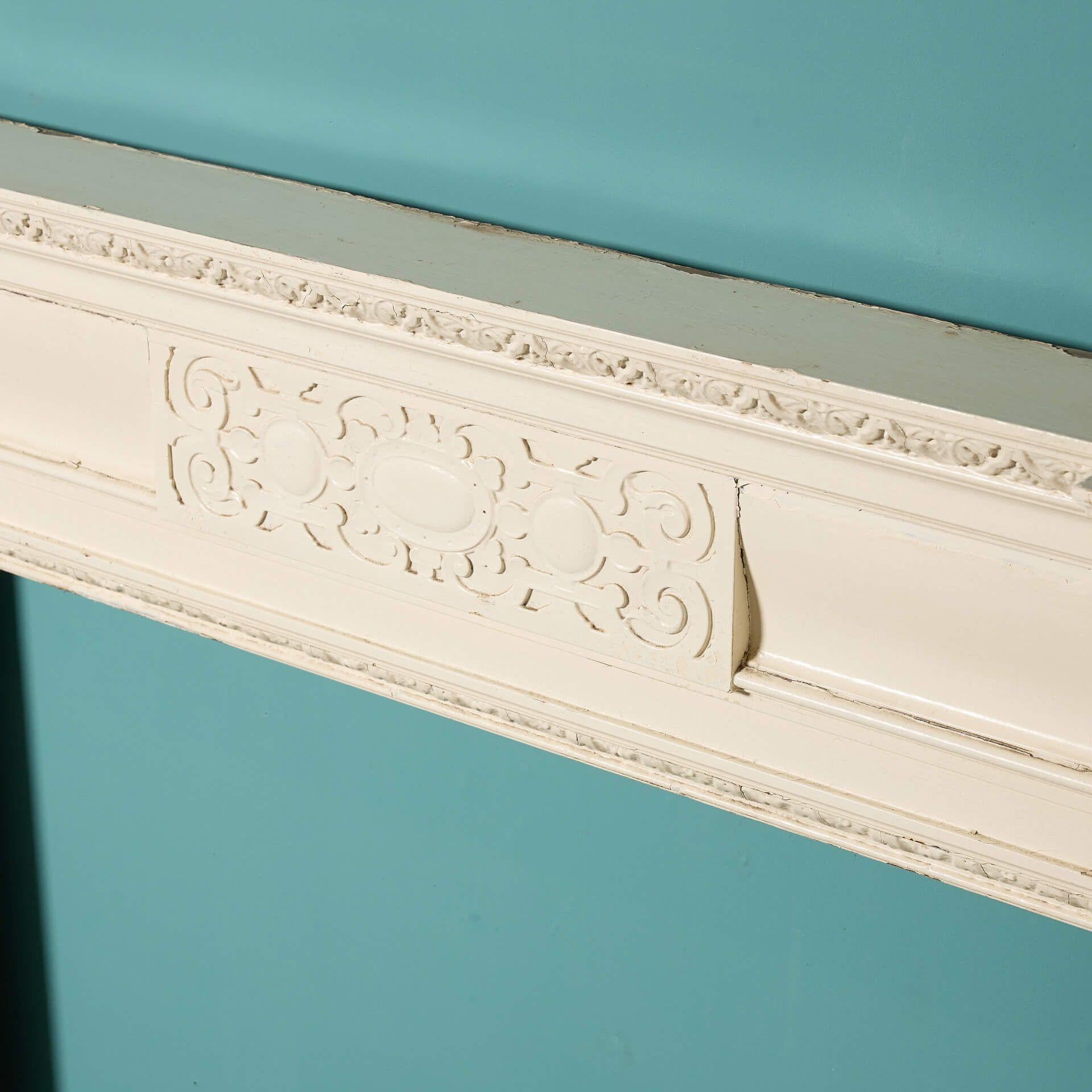 19th Century Antique Jacobean Style Pine & Composition Fire Mantel For Sale