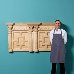 Antique Jacobean Style Stripped Pine Wall Panel or Headboard