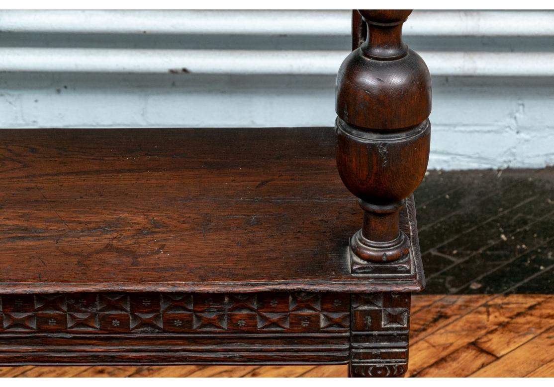 Antique Jacobean Style Turned Oak Tiered Server For Sale 2