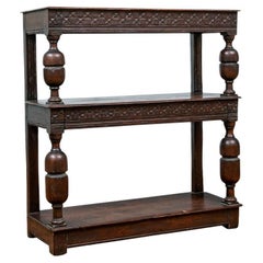 Antique Jacobean Style Turned Oak Tiered Server