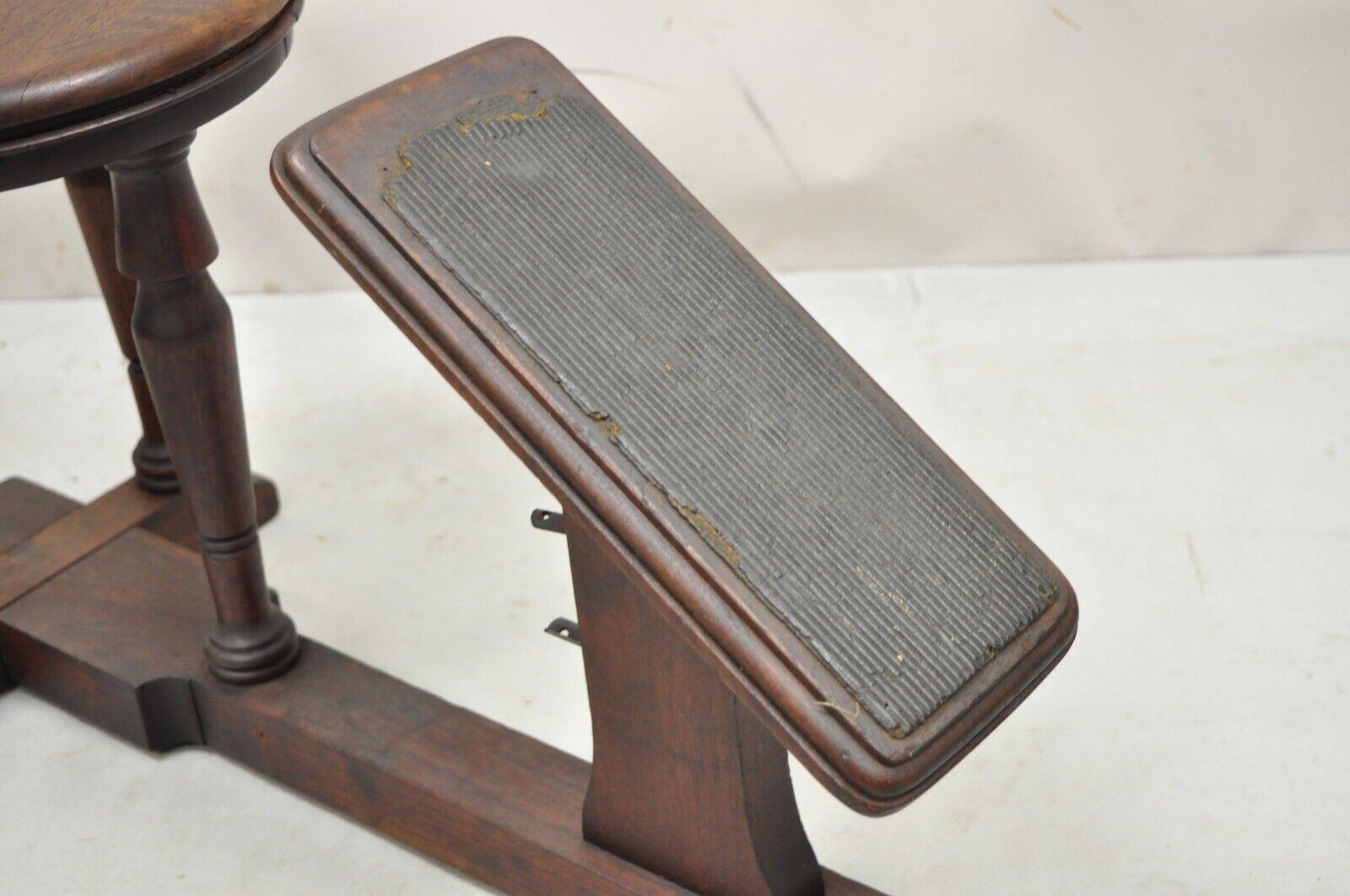 20th Century Antique Jacobean Walnut Salesman Sizing Fitting Stool Bench Foot Rest For Sale