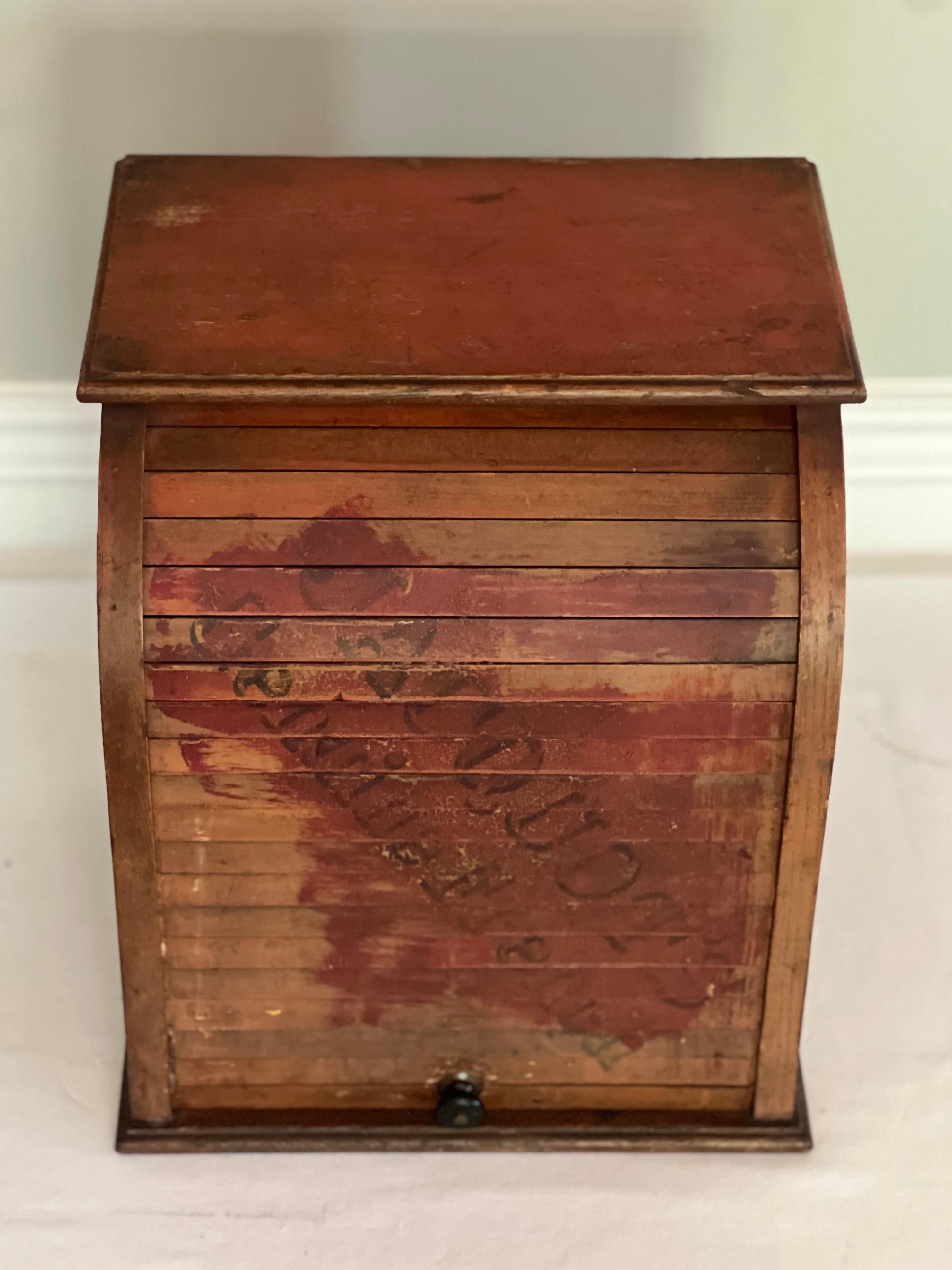 Antique Jacquot's Genuine French Country Store Roll Top Counter Display Cabinet For Sale 1