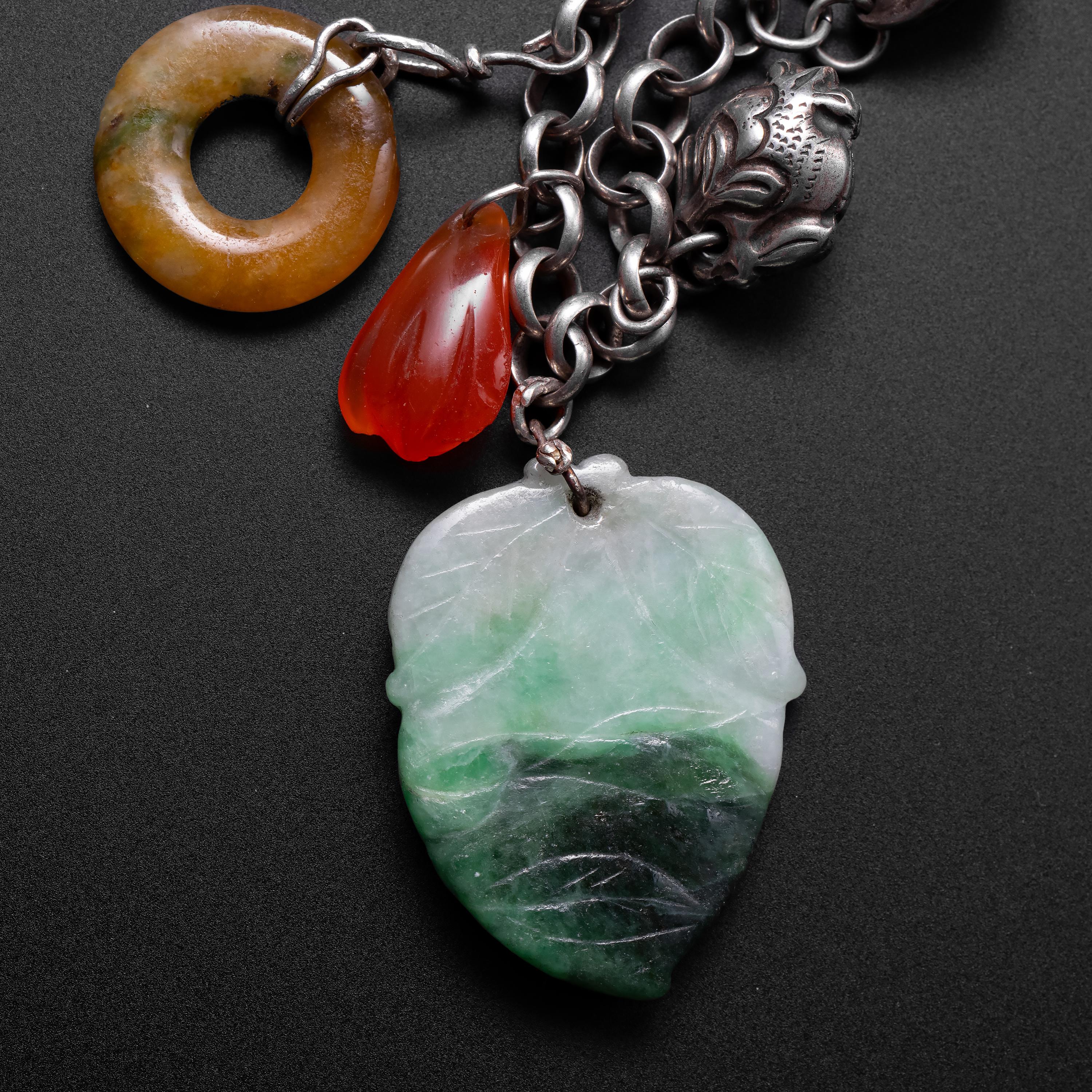 Antikes Jade-Charm-Armband für Damen oder Herren