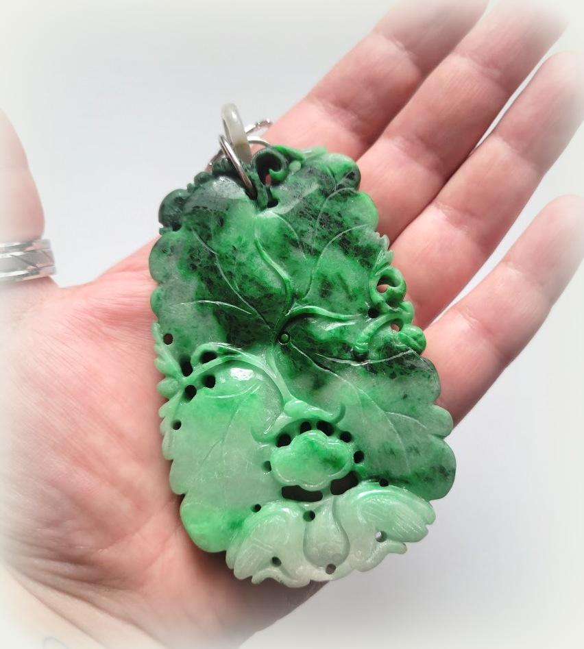 Old Mine Cut Antique Jade Chinese Pendant circa Late 19th to Early 20th Century Qing Dynasty For Sale