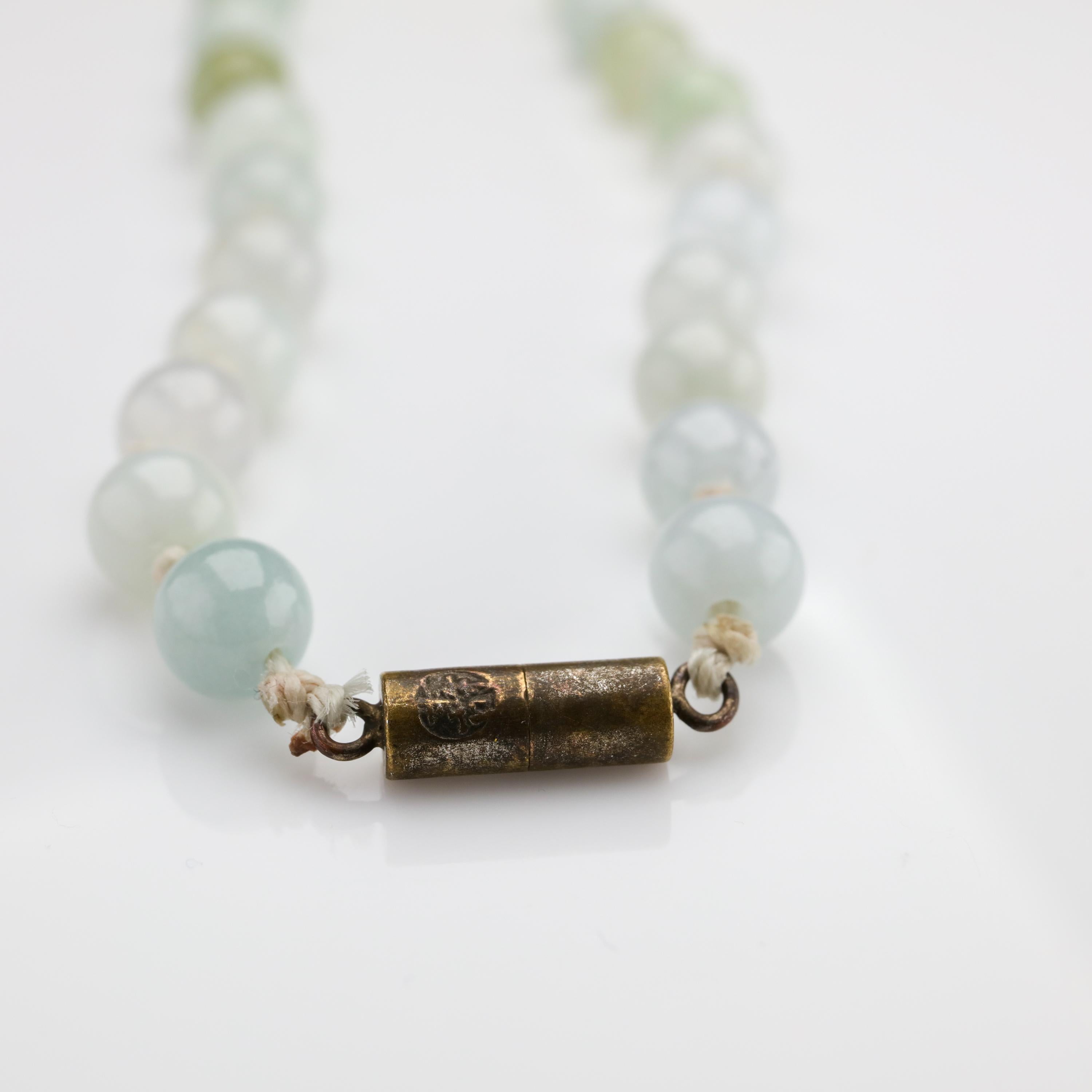 Antique Jade Necklace in Faint, Breathtaking Colors 2