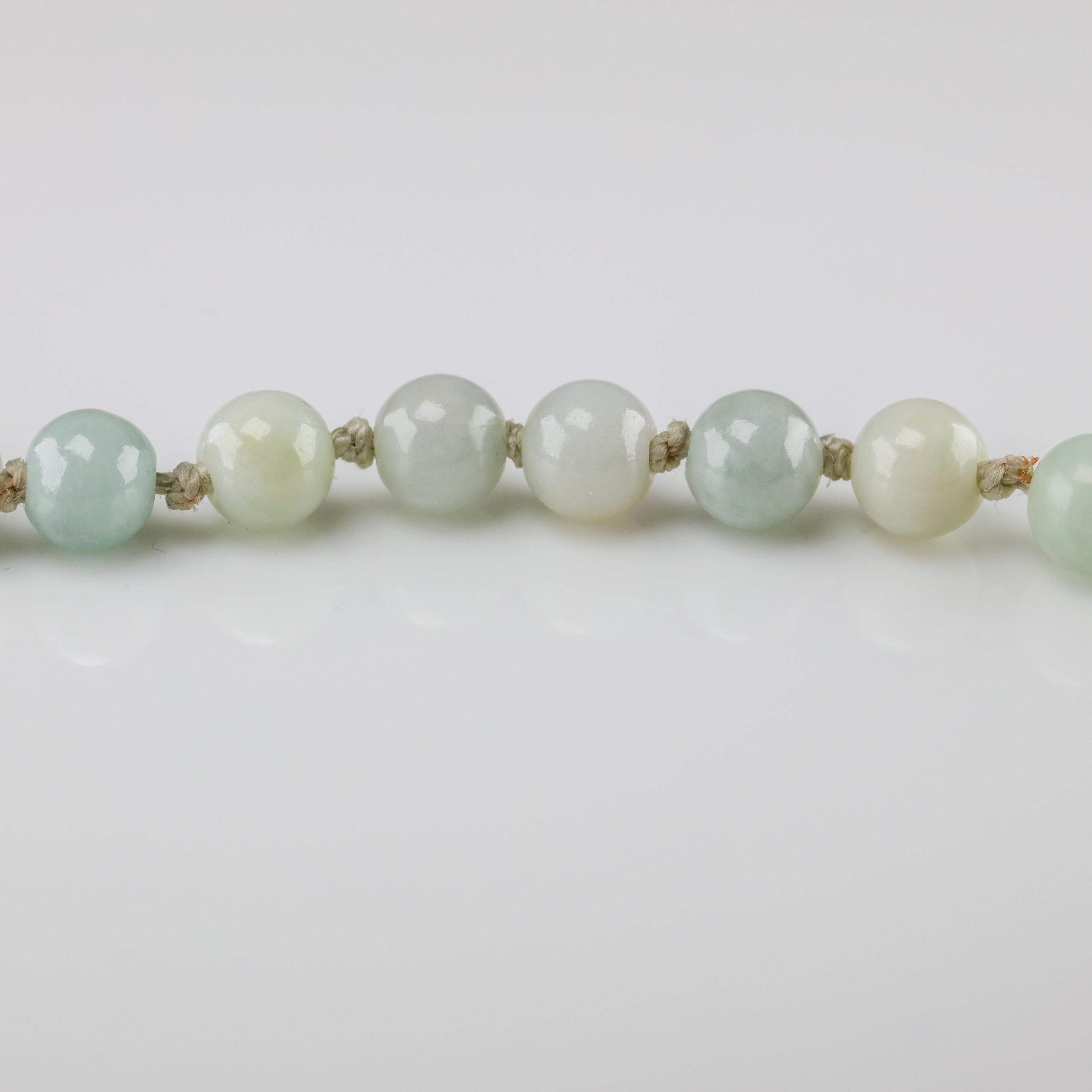 Antique Jade Necklace in Faint, Breathtaking Colors 4