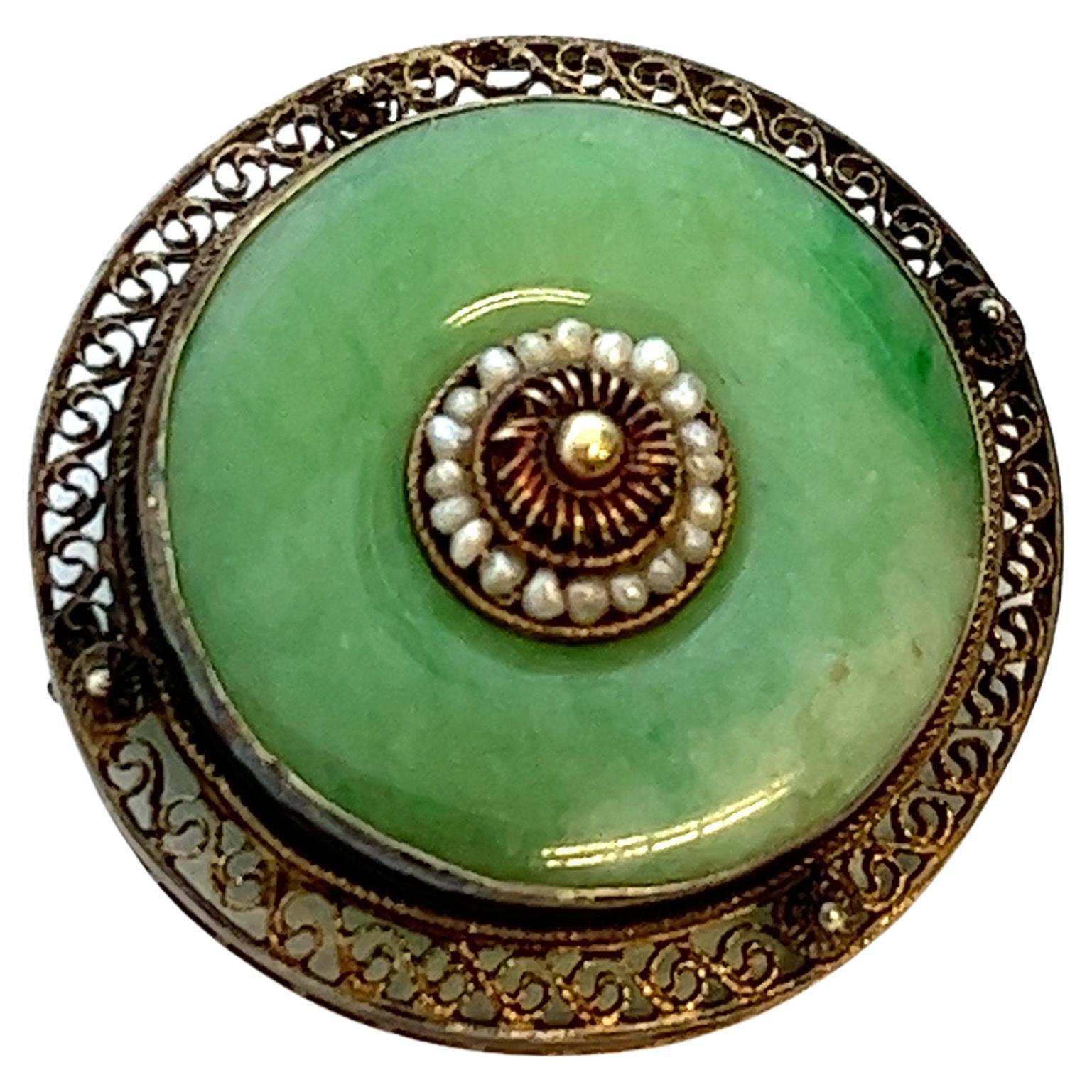 antique-jade-and-pearl-14k-gold-brooch-for-sale-at-1stdibs