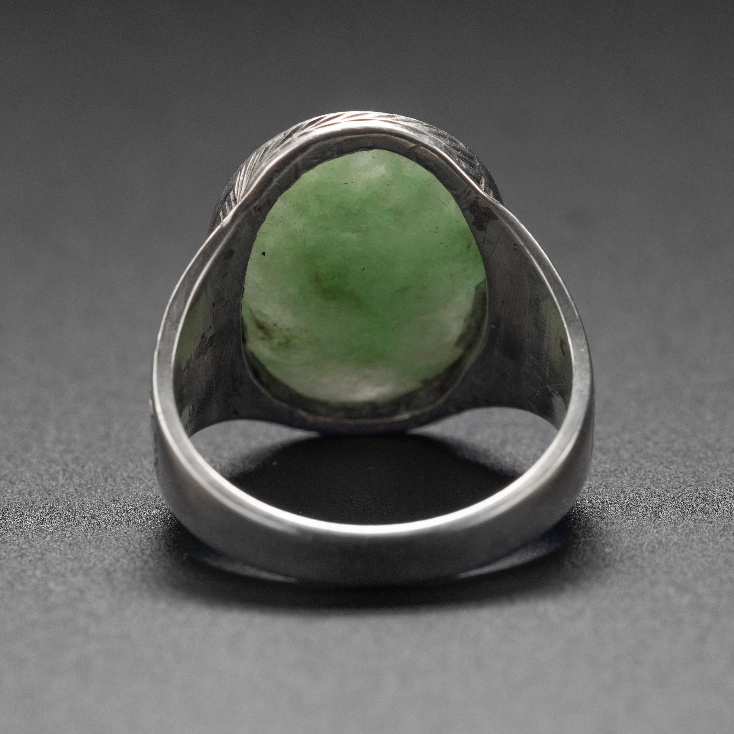 Art Deco Antique Jade Ring from Europe