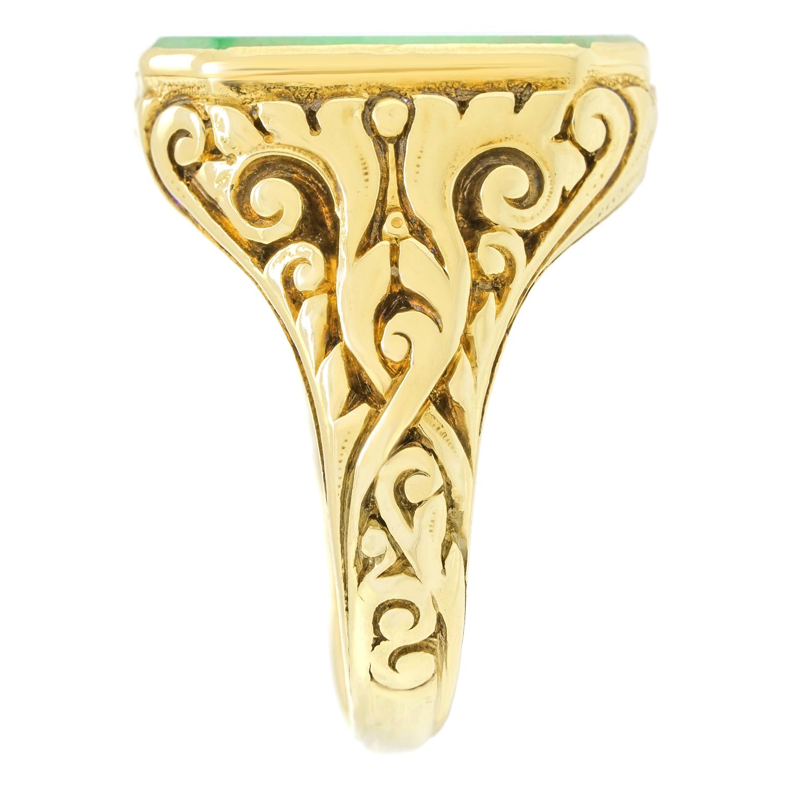 Antique Jade Signet Ring in vendita 2