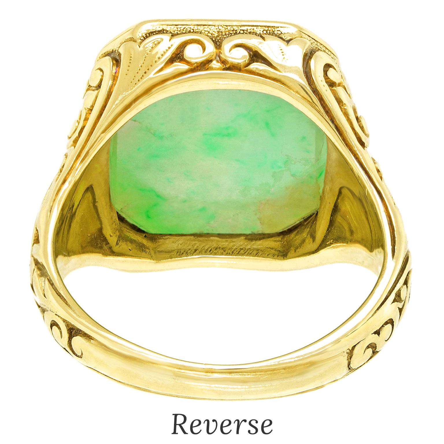 Antique Jade Signet Ring in vendita 4