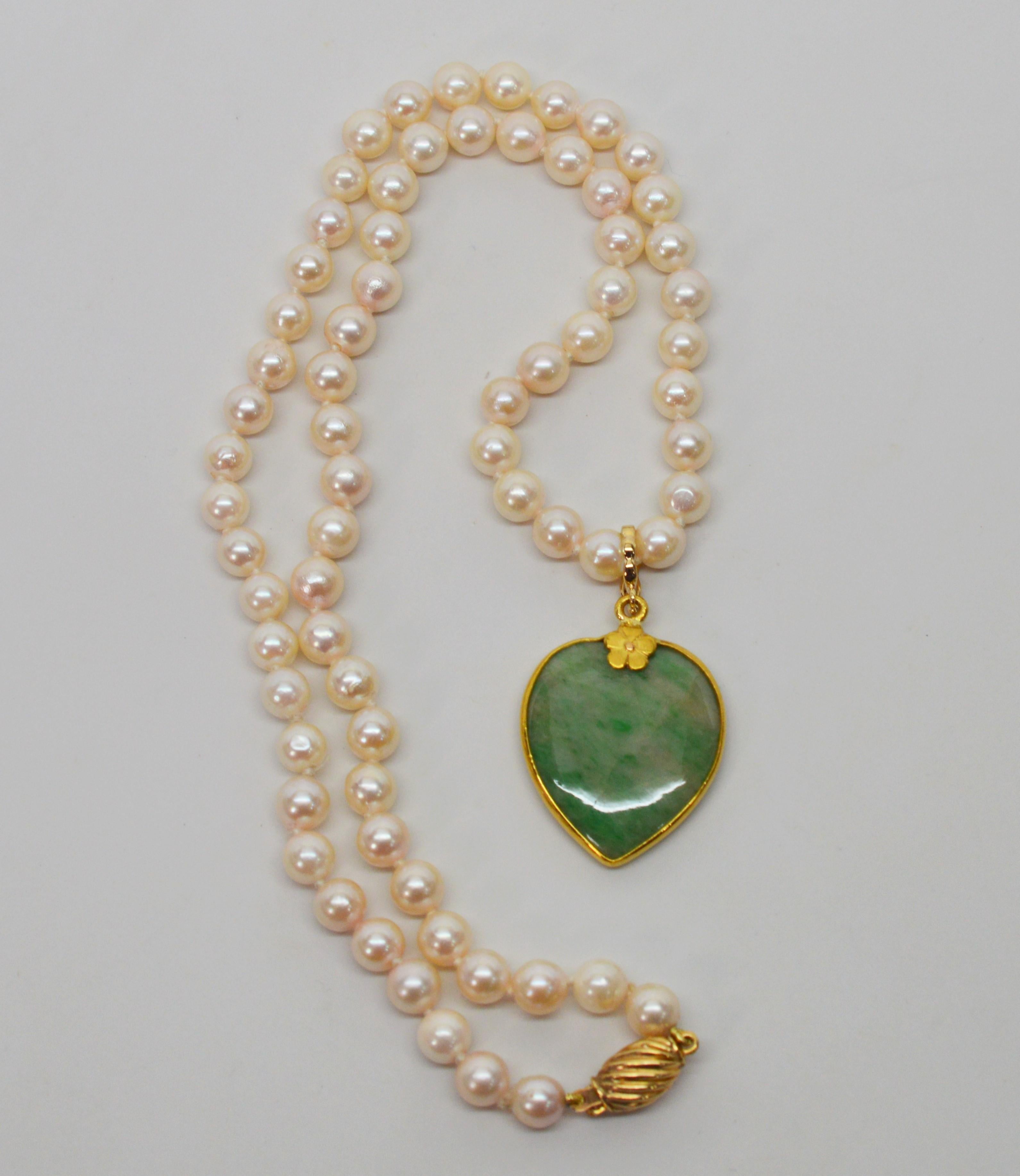 antique jade heart pendant