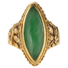 Antique Jadeite Ring Certified Untreated