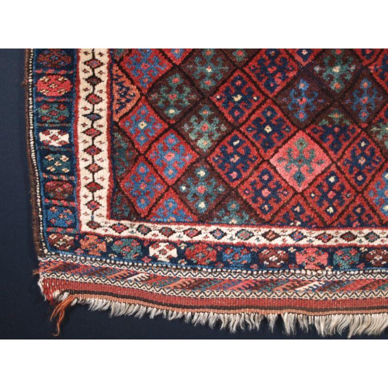 Antike Jaf Kurd Tasche aus Jaf Kurd mit Gitterdesign und Diamant-Gittermuster in guter Farbe (Asiatisch) im Angebot