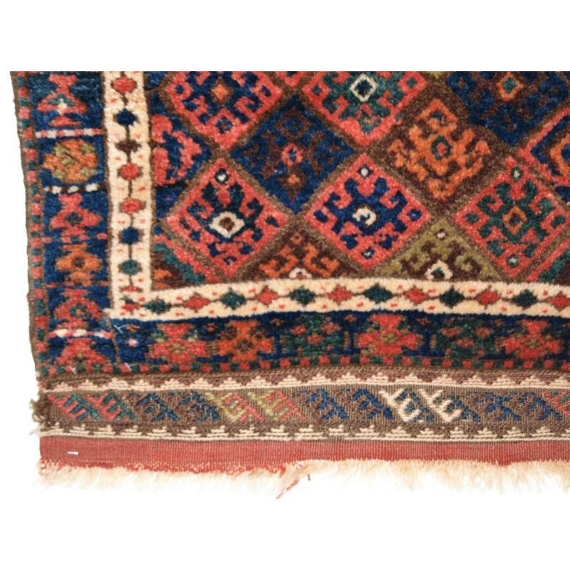 Antike antike Jaf Kurd Taschenfront, dicker Flor und gute Farbe (19. Jahrhundert) im Angebot