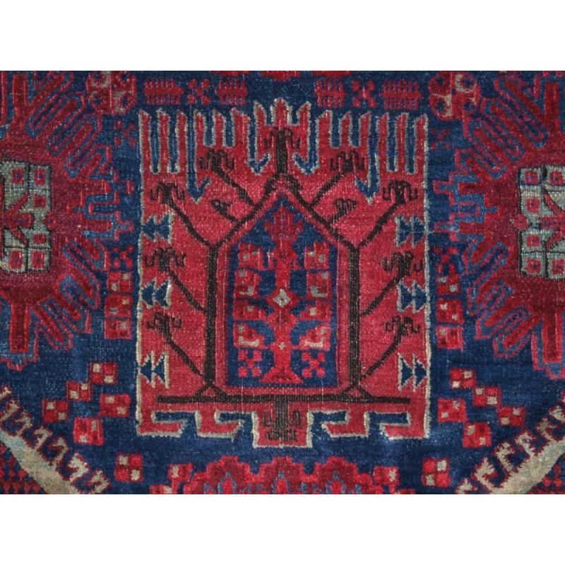 Indian Antique ‘Jail’ Agra Carpet in a Timuri Baluch Design For Sale
