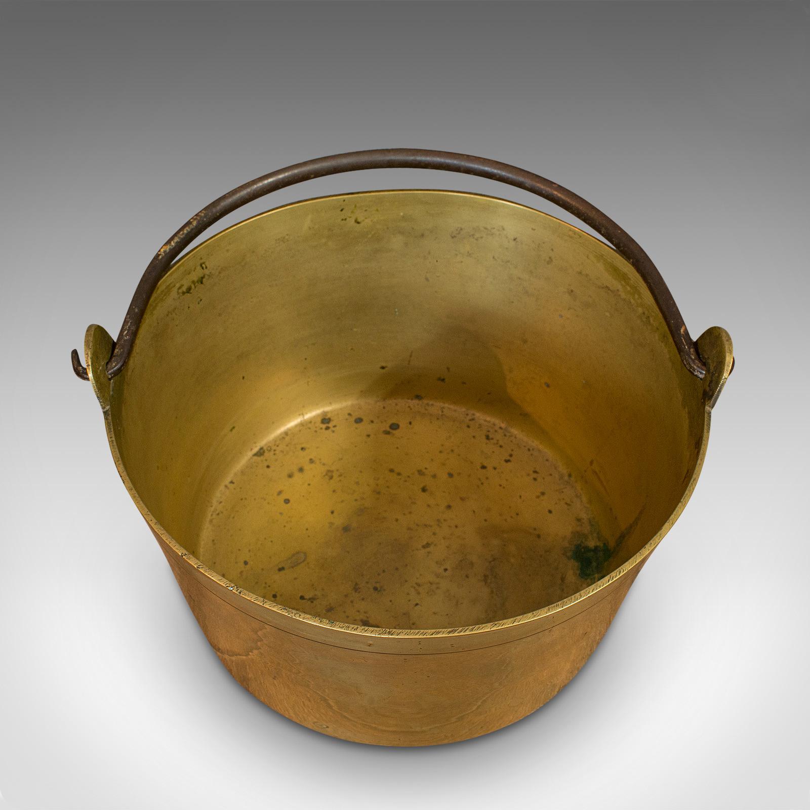 Antique Jam Pan, French, Solid Brass, Artisan Kitchen Pot, Victorian, circa 1900 For Sale 1