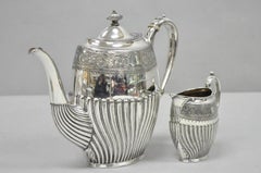 Antique James Dixon & Sons 4186 Victorian Silver Plated Tea Service Set - 4 Pcs