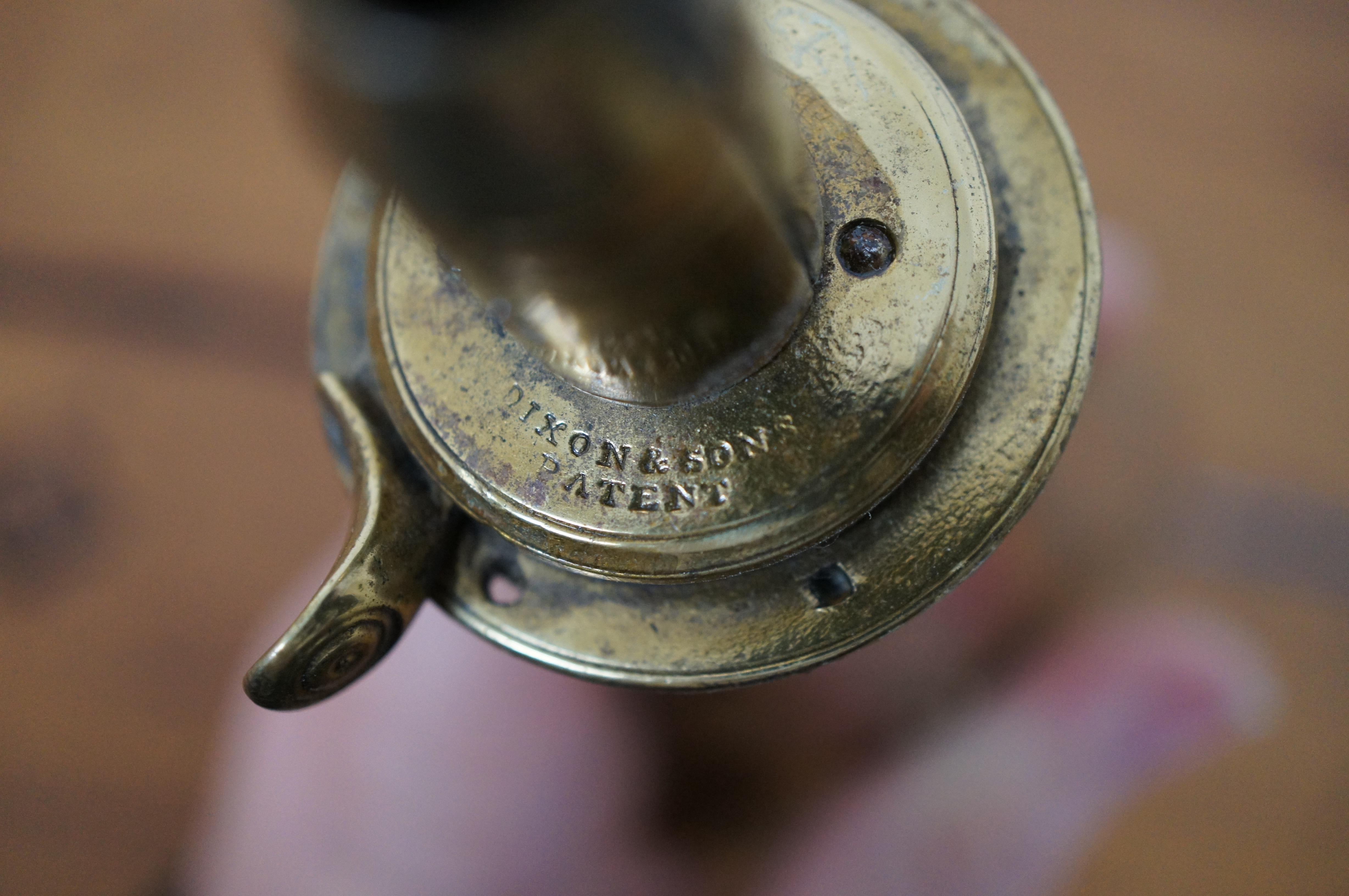Antique James Dixon & Sons Copper Brass Stock Gun Powder Hunt Game Flask 3