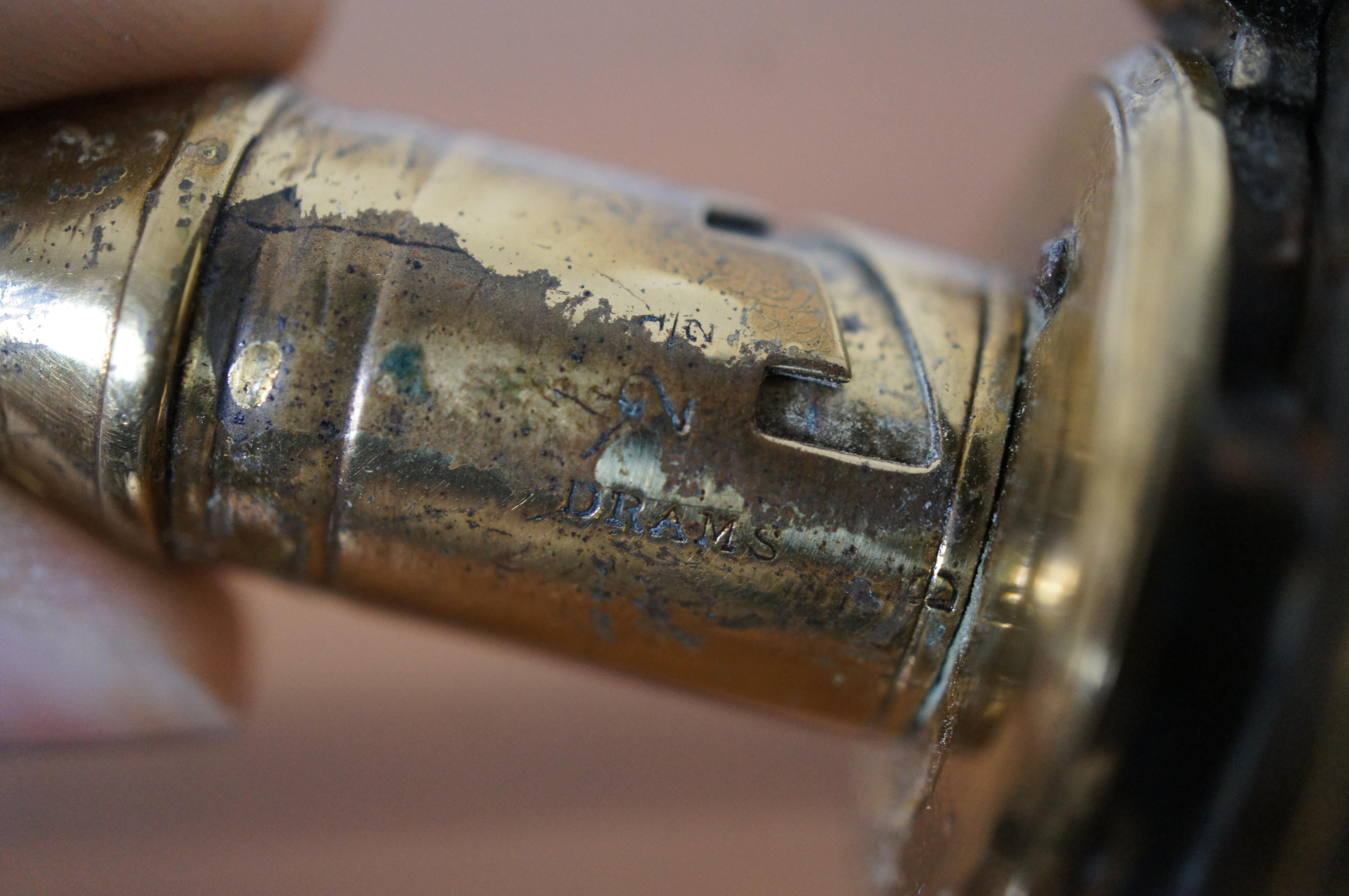 Antique James Dixon & Sons Copper Brass Stock Gun Powder Hunt Game Flask 4
