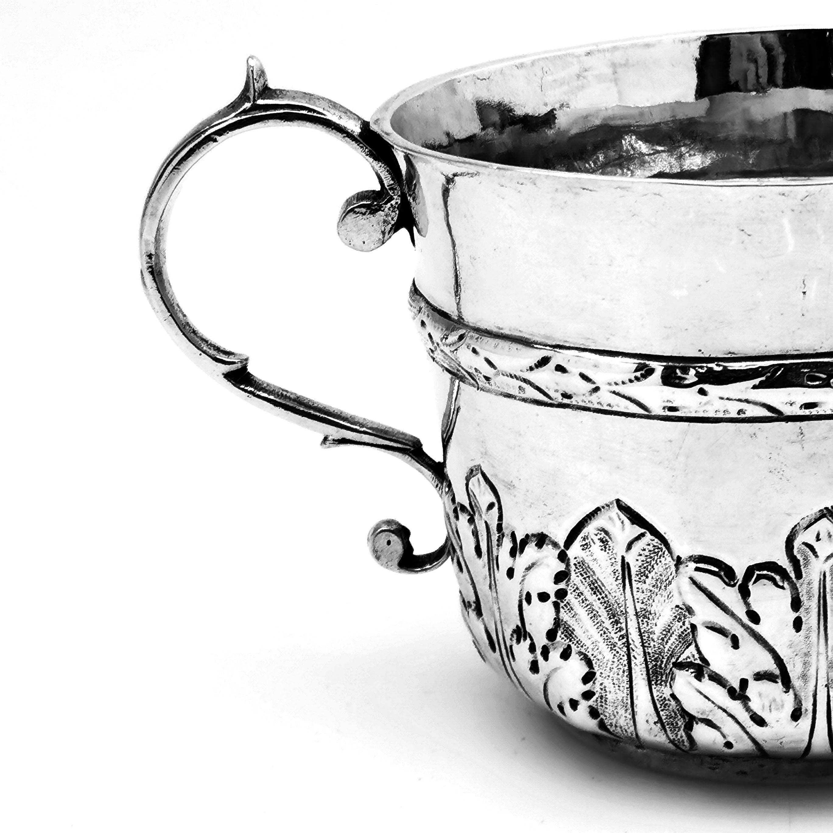 Antique James II Sterling Silver Porringer / Two Handled Cup 1687 17th Century 2