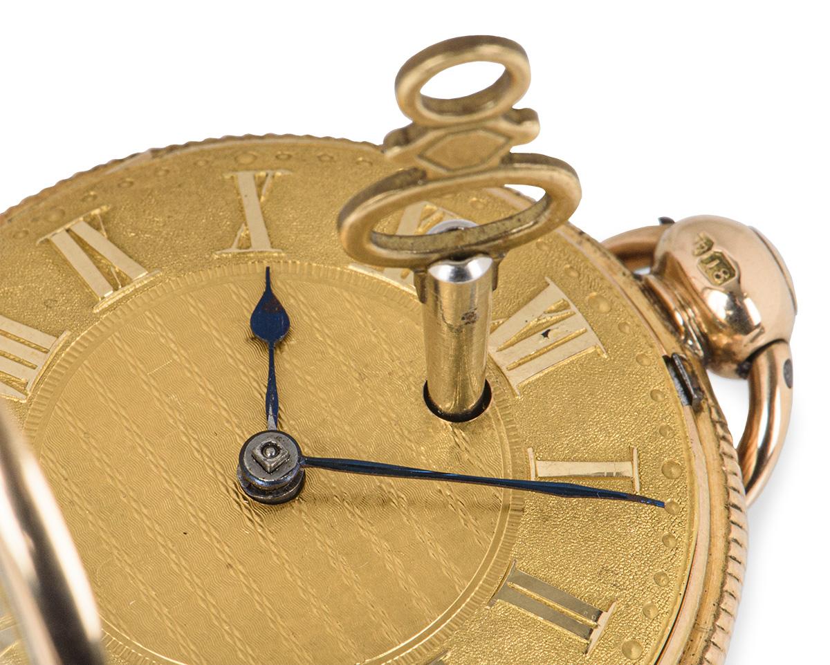 Antique James Squire by Kendal Open Face Pocket Watch Rose Gold In Excellent Condition In London, GB