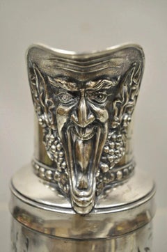 Antique James W. Tufts Renaissance "Bacchus" Silver Plated Water Wine Pitcher