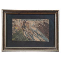 Ancienne affiche de lithographie Alleen de Christus Kan Alles Redden de Jan Toorop