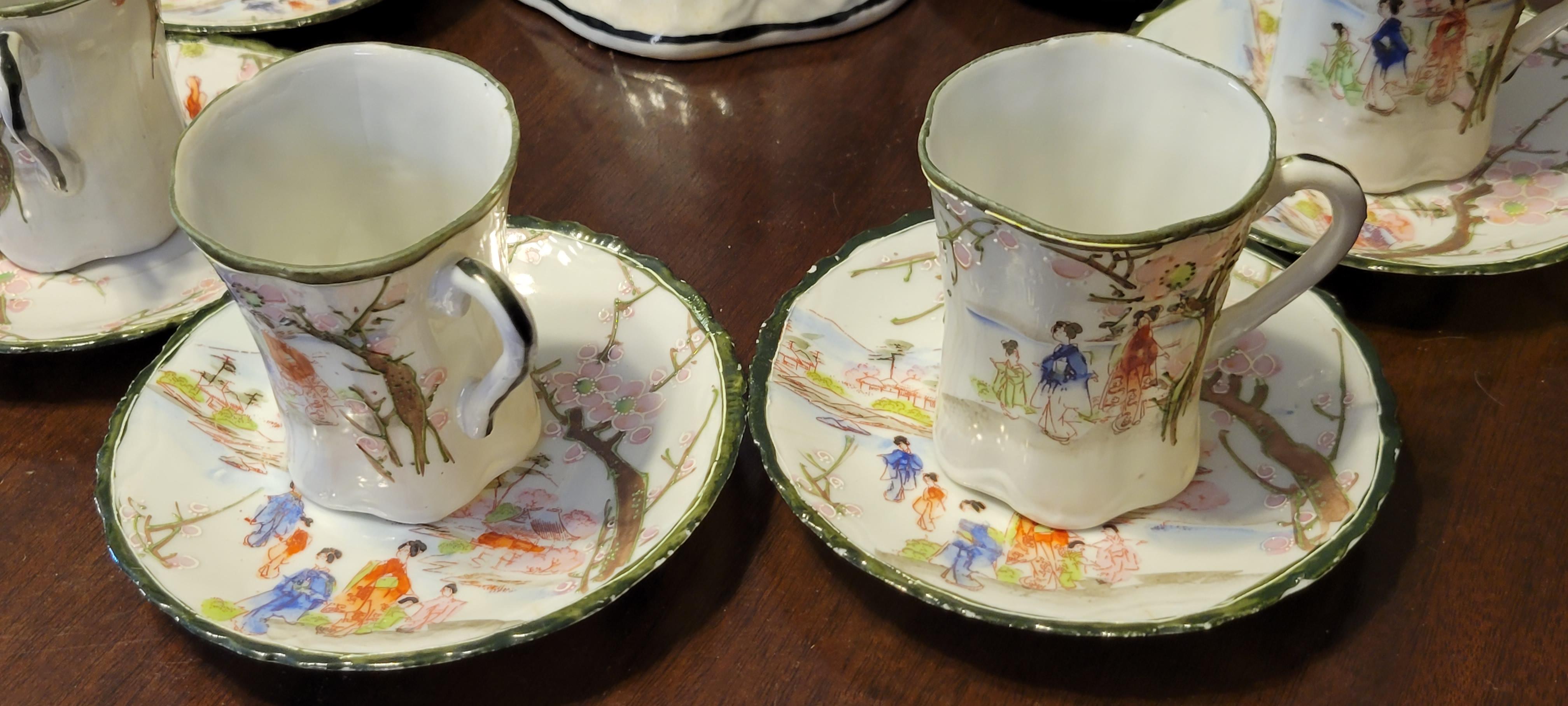 19th Century Antique Fine-China Japanese Hot Chocolate Set  For Sale