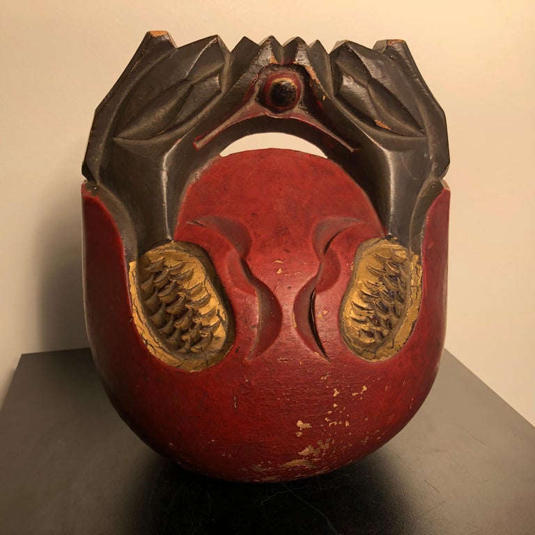 Antique Japan Spiritual Zen Chanting Drum with Striker For Sale at 1stdibs