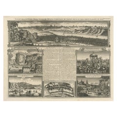 Antique Japan View — Meaco (Kyoto), Deshima & Japanese Scenes, Chatelain, c.1719