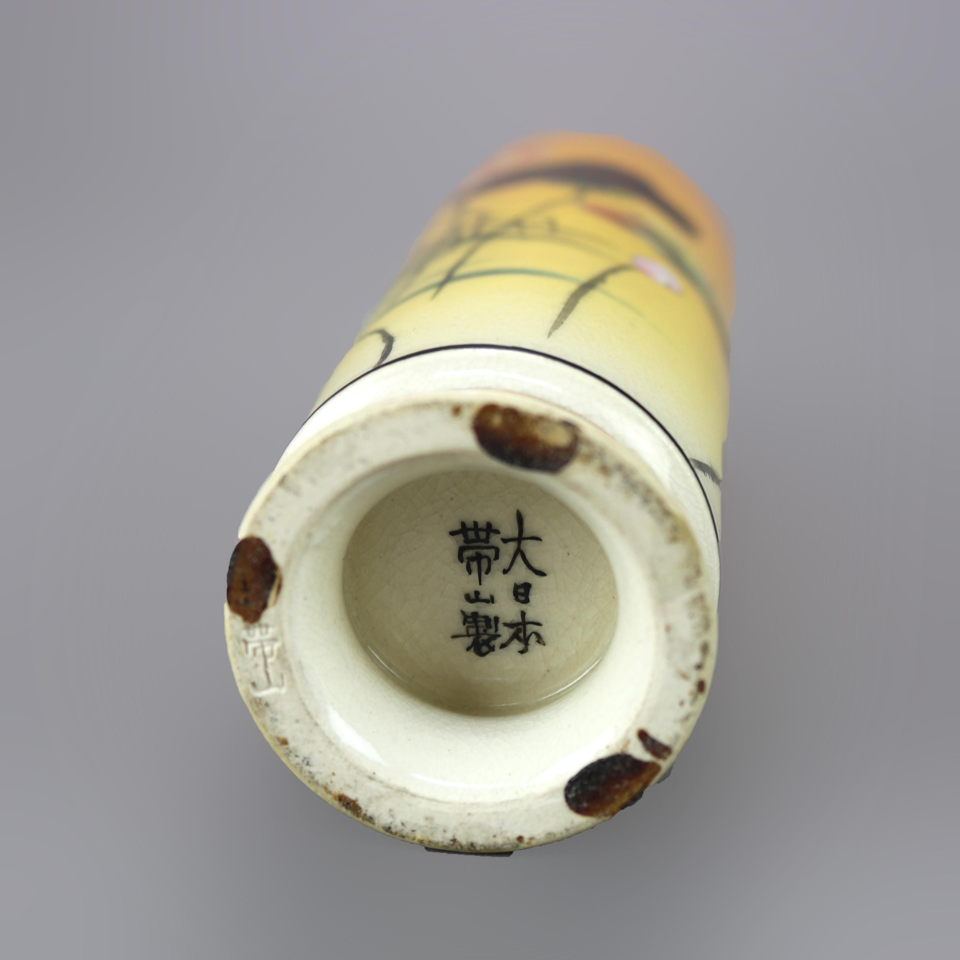 Antique Japanese Aesthetic Meiji Porcelain Bottle Vase circa 1900 1