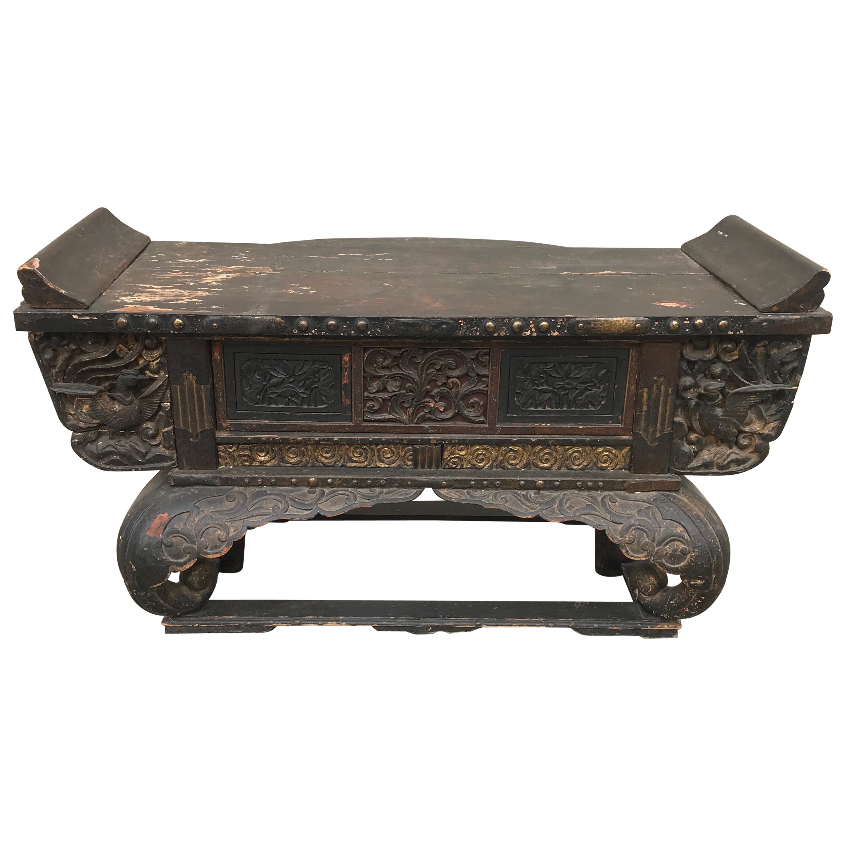 Antique Japanese Alter Table Console Edo Period