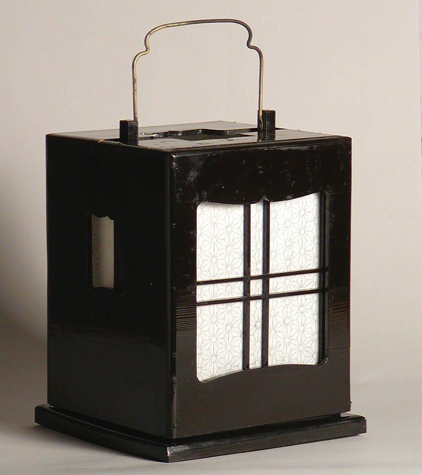 Lacquered Antique Japanese Ariake Andon Lantern, Meiji Period For Sale